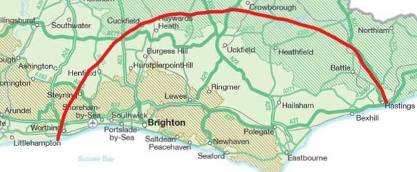 Map of Sussex